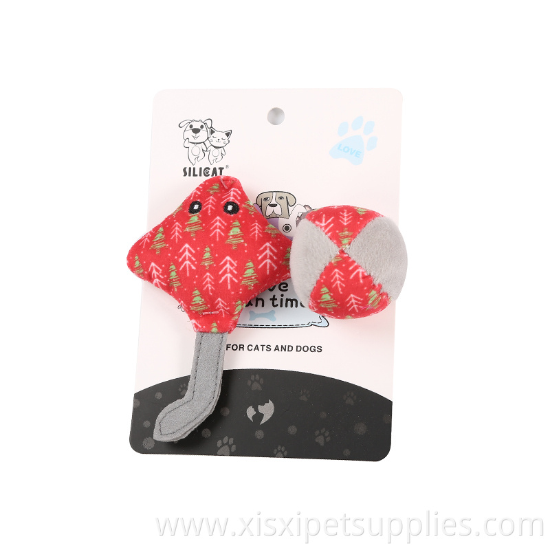 factory directly sell three different pattern plush fish ball cat toys set
